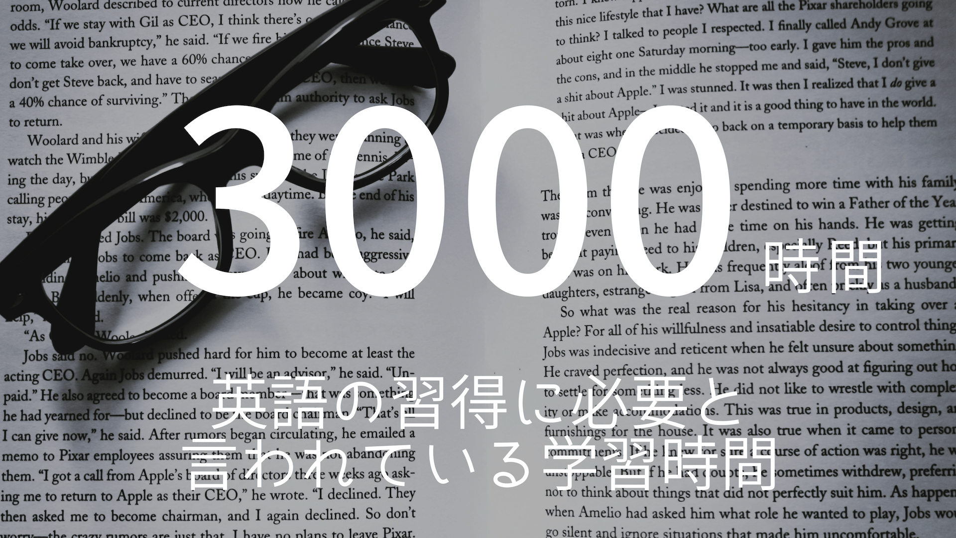 「3000時間」 >>> 英語の習得に必要と言われている学習時間