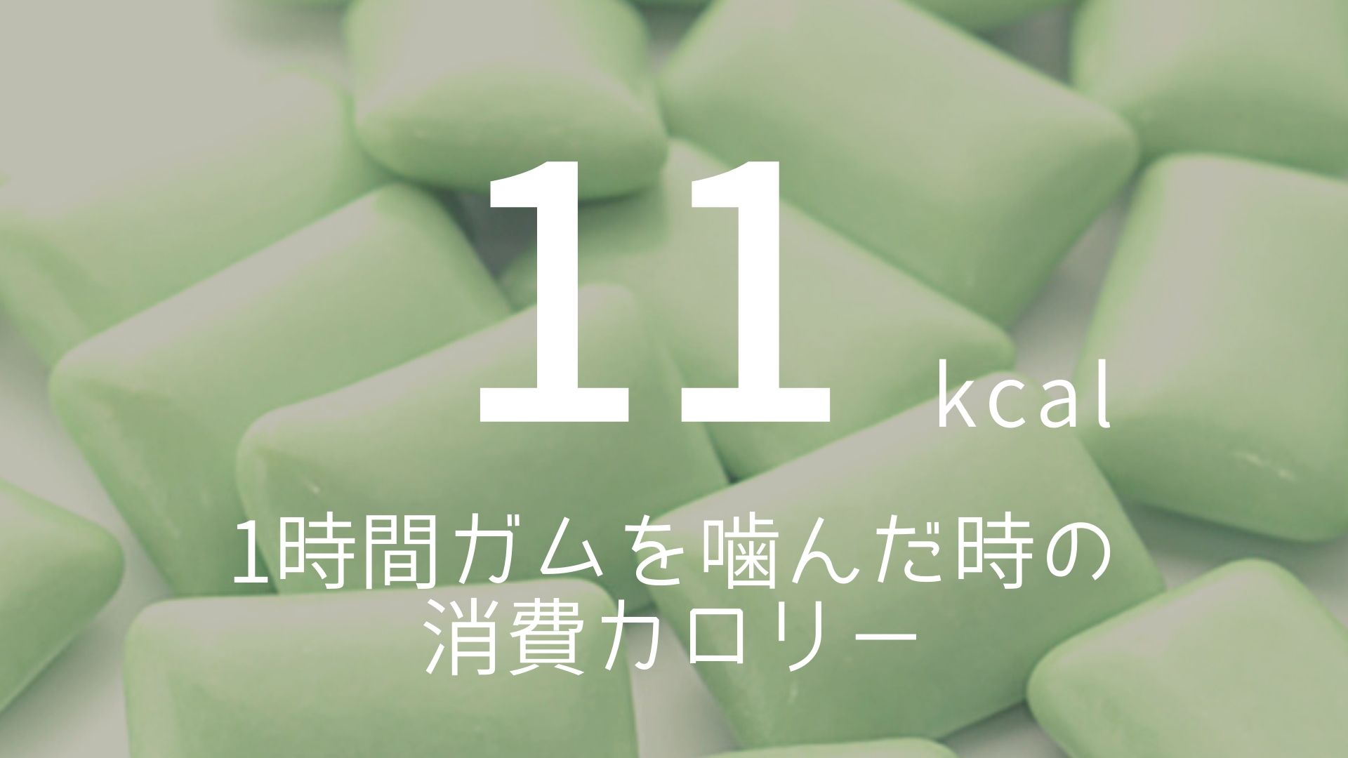 「11kcal」 >>> 1時間ガムを噛んだ時の消費カロリー。